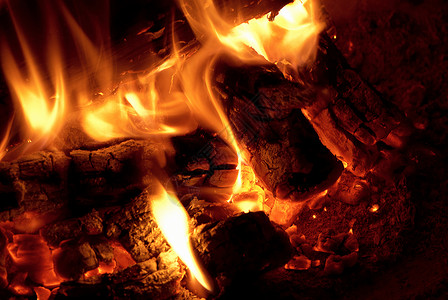 营火煤炭亮片环境耀斑危险黄色火锅火把橙子火焰背景图片