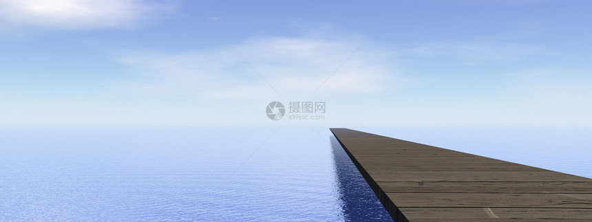3D 制成日光木头天空天气旅游小路天桥日落海滩浮桥图片