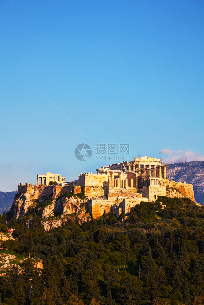 希腊雅典雅典的寺庙地标建筑历史建筑学考古学柱子旅游废墟天空图片