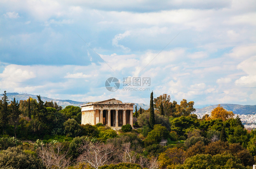 雅典赫菲斯寺庙建筑纪念碑建筑学宗教地标大理石石头旅游历史柱子图片