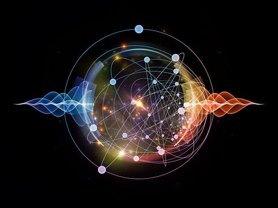 原子技术波动推介会正弦波物理插图量子活力元素理论背景图片