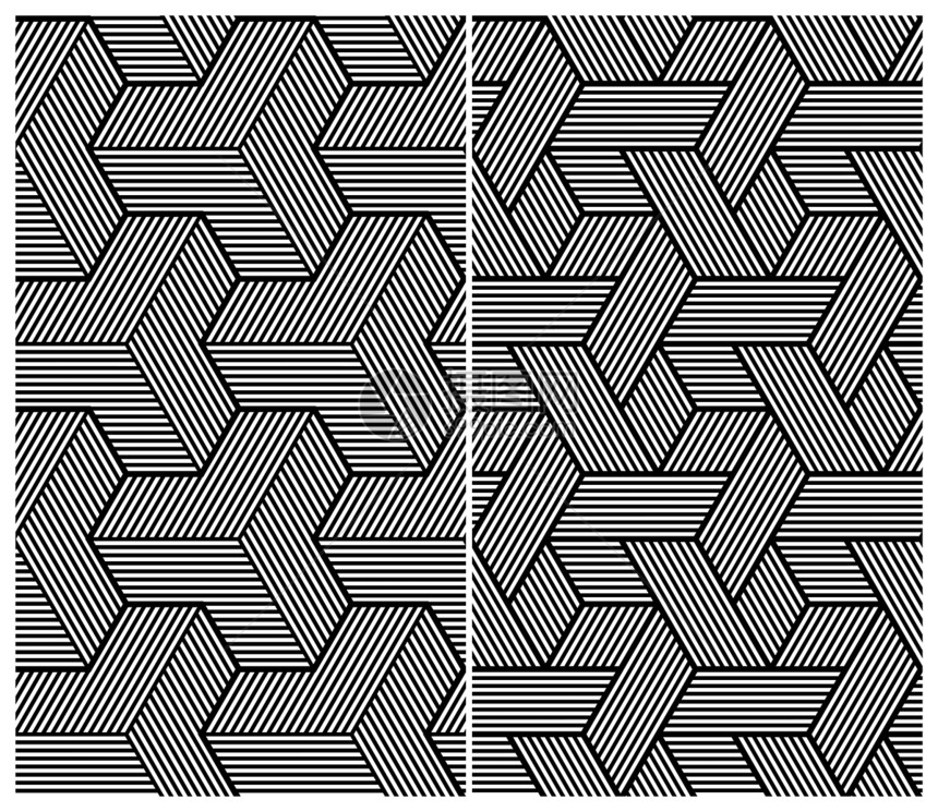 两套B和W无缝模式 摘要要点黑与白科技元素建造灰阶插图原理图技术设计条纹图片
