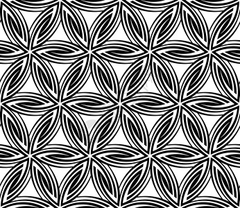 无缝裁缝花类模式灰阶黑白元素设计光栅化黑与白条纹插图圆圈圆形背景图片