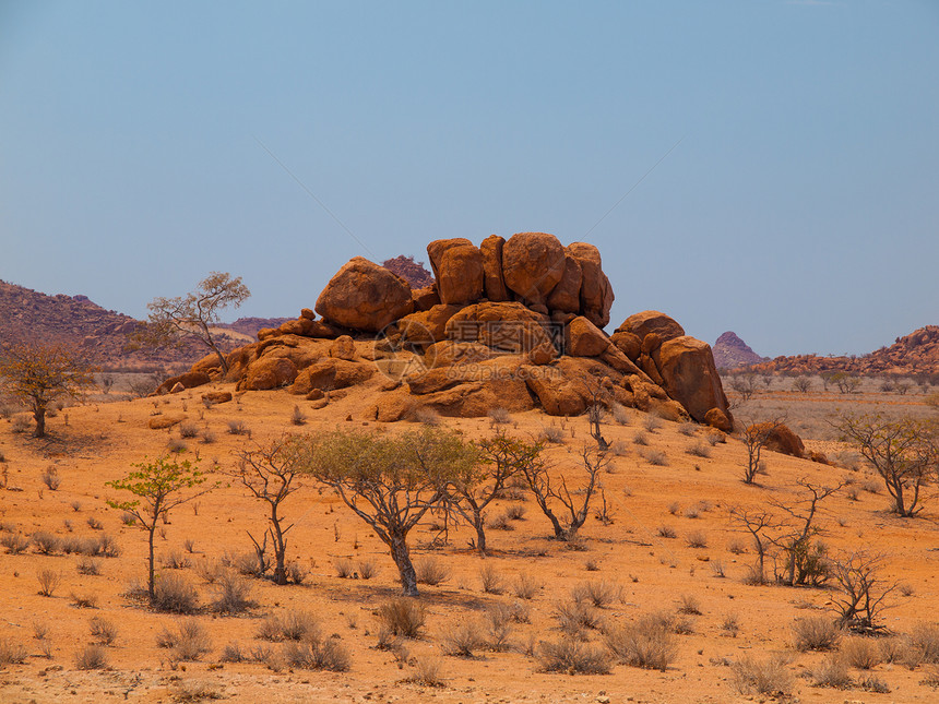 达马拉兰橙岩层蓝色衬套风景地质学干旱天空橙子花岗岩荒野编队图片