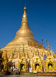 仰光的Shwedagon塔背景图片