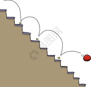 手绘楼梯Ball和楼梯背景