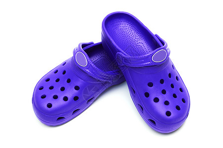 蓝色橡胶橡胶鞋紫色橡皮凉鞋海滩塑料白色时尚拖鞋配饰高清图片
