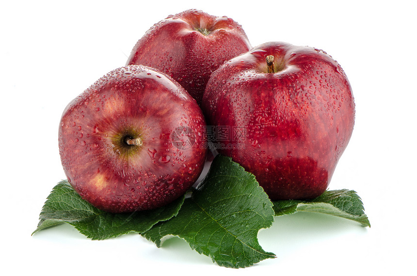 提取红苹果花园水滴果汁水果营养美食叶子农业生态食欲图片