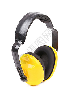 黄色保护耳机背景