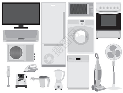 家用工具家用电器微波清洁工菜单技术冷冻家庭商品加热器电脑商业设计图片