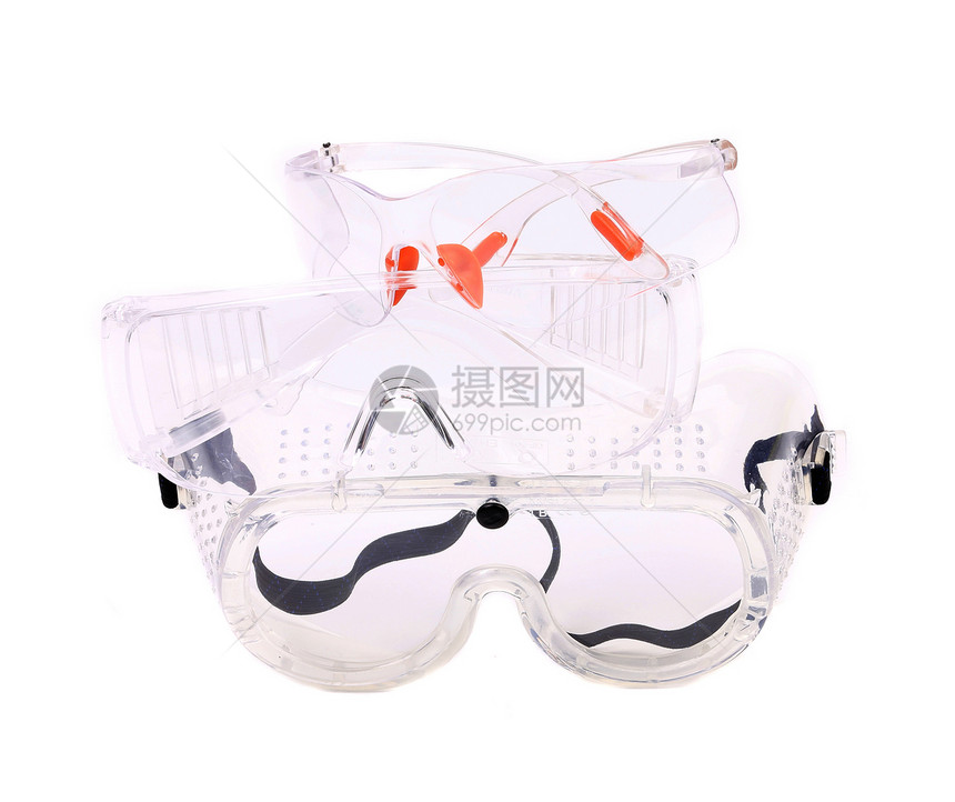 清晰的保护眼镜面具警卫预防职场安全带子齿轮工人镜片劳动图片