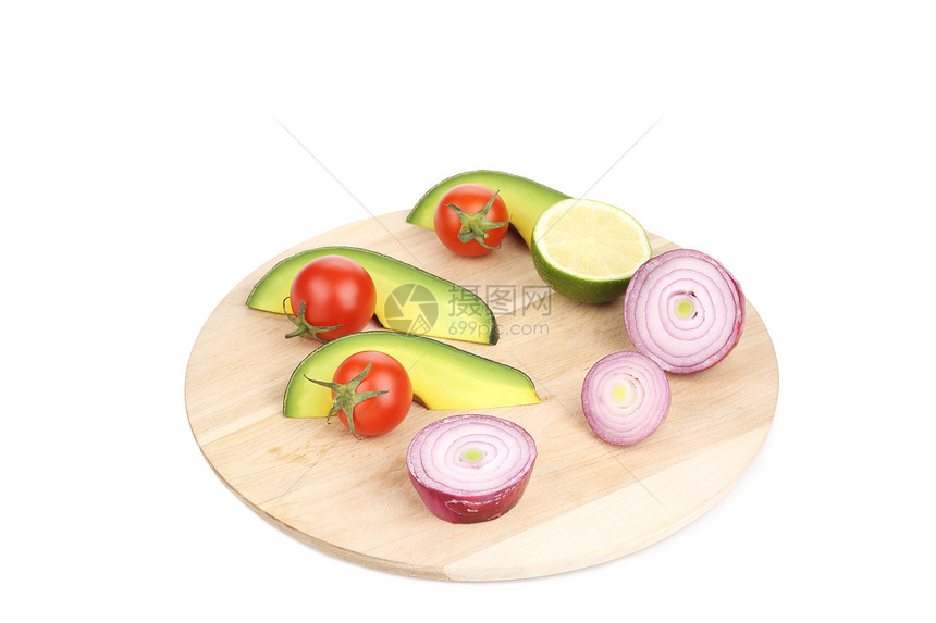 各种蔬菜和水果棕色食物洋葱木板红色绿色饮食戒指白色图片