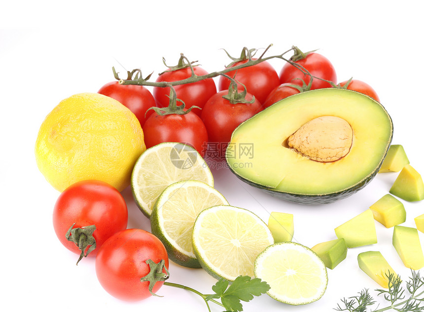 新鲜蔬菜食物绿色红色棕色香菜种子水果立方体黄色香气图片