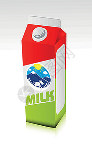 牛奶箱店铺标签营养饮料品牌盒子插图果汁商品正方形插画