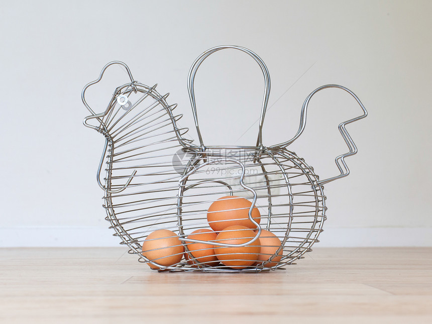 鸡蛋篮篮子生食金属原材料食物棕色铁丝图片
