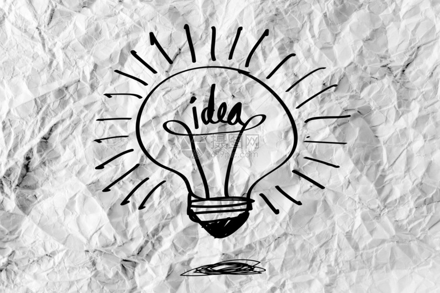 圆包纸上的概念概念概念灯泡风暴创新思维天才创造力解决方案插图商业科学活力图片