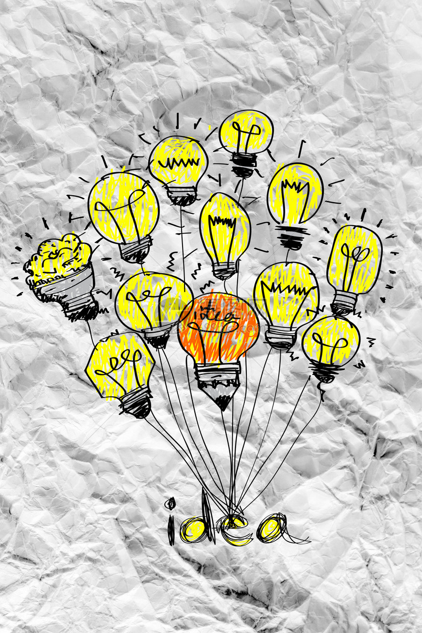 圆包纸上的概念概念概念灯泡商业力量头脑技术天才活力夹子风暴玻璃环境图片