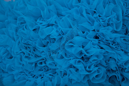 蓝色纹理背景织物荷叶材料褶皱背景图片