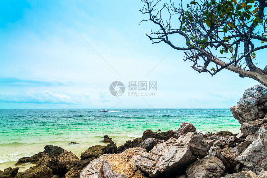 海滩 泰国石头天空风景叶子阳光太阳天堂季节旅行海岸图片