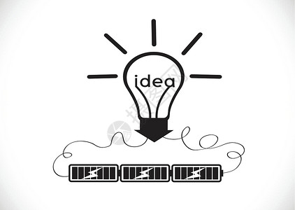 照明灯泡充电电池动力设计插图活力燃料充电器充值生活思维力量创造力商业背景图片