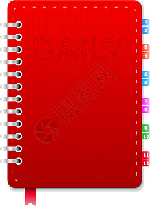 皮革笔记本个人组织者红色教育议程皮革商业规划师软垫笔记笔记本办公室设计图片