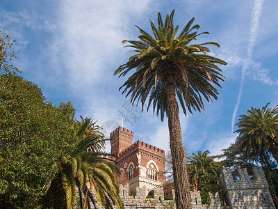 意大利热那亚的艾贝蒂斯城堡建筑学高清图片