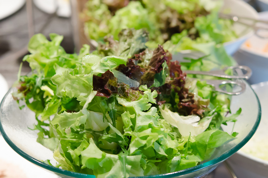 生料绿色叶子饮食沙拉美食蔬菜活力食物植物小吃图片
