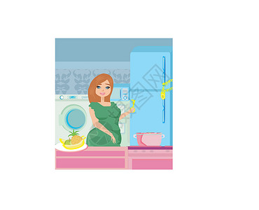 带锁链的冷冻器冰箱暴饮暴食身体饮食挂锁洗衣机字符串水果女孩沙拉背景图片