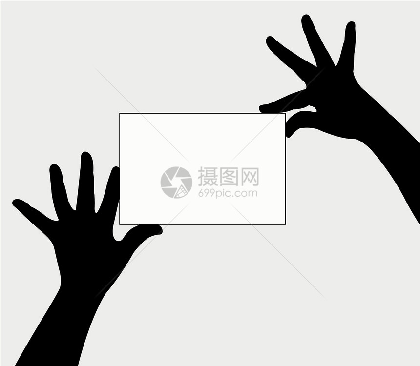 一对夫妇握手架板木板棕榈插图女性男人白色手指拇指卡片图片