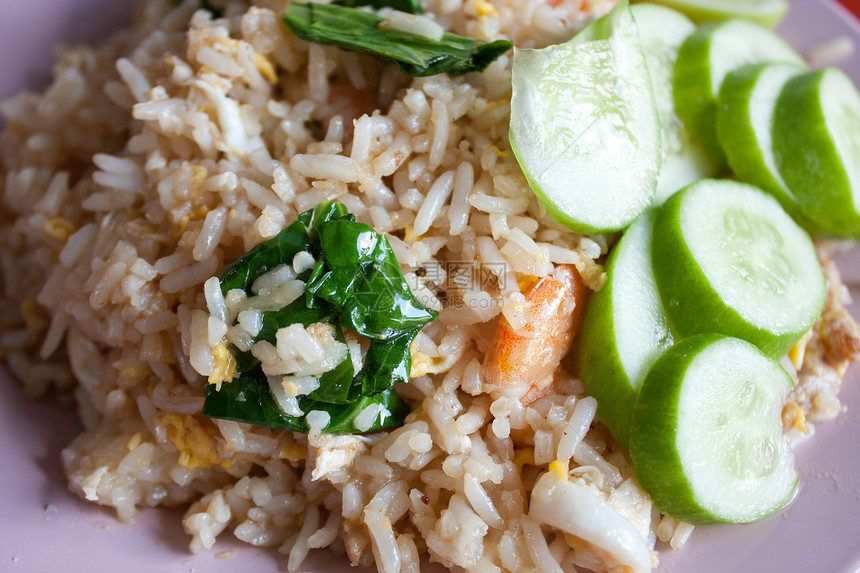 炒米饭白色午餐服务美食烹饪油炸小吃街道盘子柠檬图片