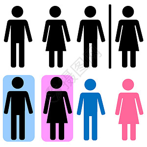 男女的标志白色收藏民众女士插图夫妻长方形性别绅士房间背景图片