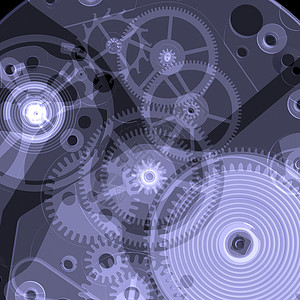 模拟时钟时钟机制 X光小时机械齿轮时间科学链轮手表模拟计时器插图背景