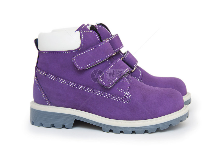 紫色儿童靴子衣服安全塑料女孩园艺婴儿管道工作天气橡皮图片