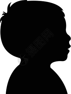 男孩头环影矢量孩子身体黑色插图头发男性儿子白色男生背景图片
