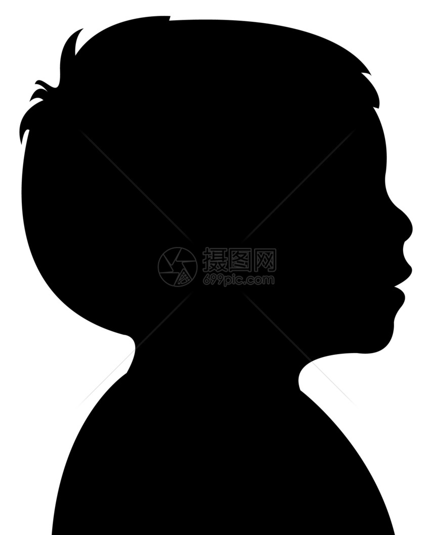 男孩头环影矢量男生男性黑色白色头发儿子孩子插图身体图片
