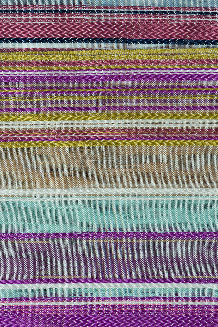 多色织物纹理样品纤维沙发质量亚麻装潢窗帘艺术纬线风格彩虹图片