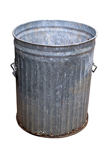 家用垃圾桶白色金属贮存风化背景图片
