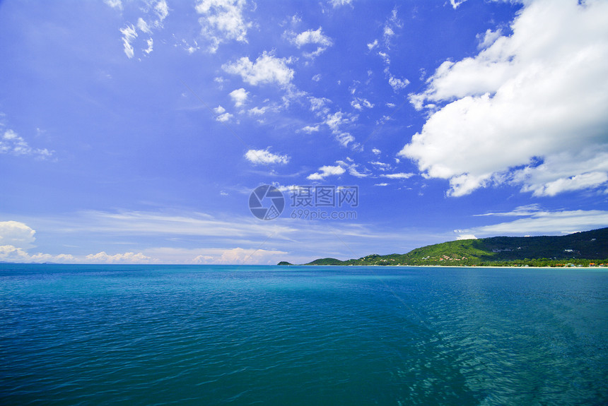 泰国萨穆伊海岛热带异国植物旅游珊瑚礁情调蓝色旅行假期海滩图片