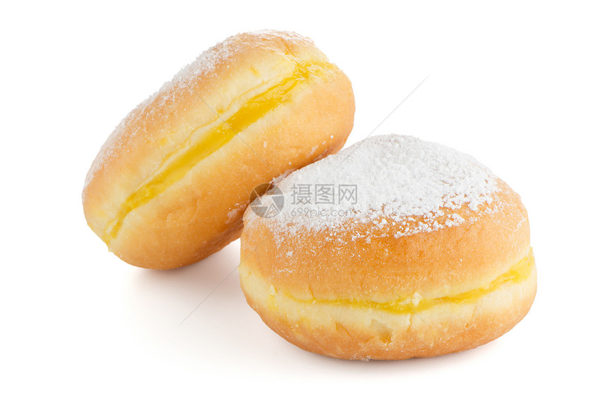 美味的甜甜圈馅饼面包糕点传统蛋糕美食粉状圆形早餐小吃图片