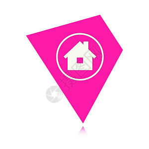 春夏主图标签带有家主图标的标记粉色圆圈窗户风格界面标签家园插图网络阴影插画