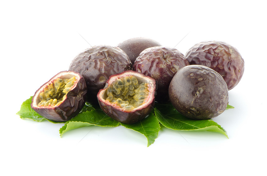 新鲜激情水果种子营养工作室白色热情叶子绿色紫色黄色美食图片