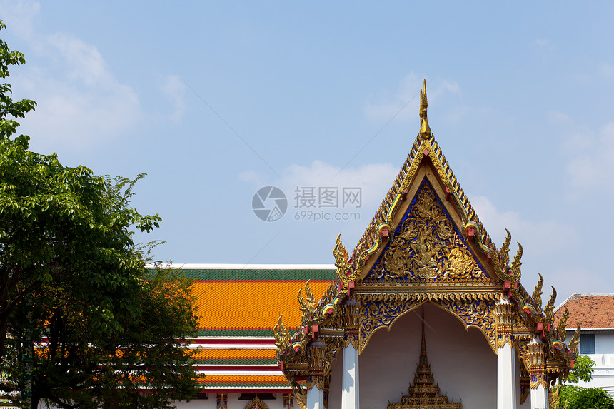 泰国庙门历史性艺术橙子城市宗教旅行寺庙古董隧道历史图片