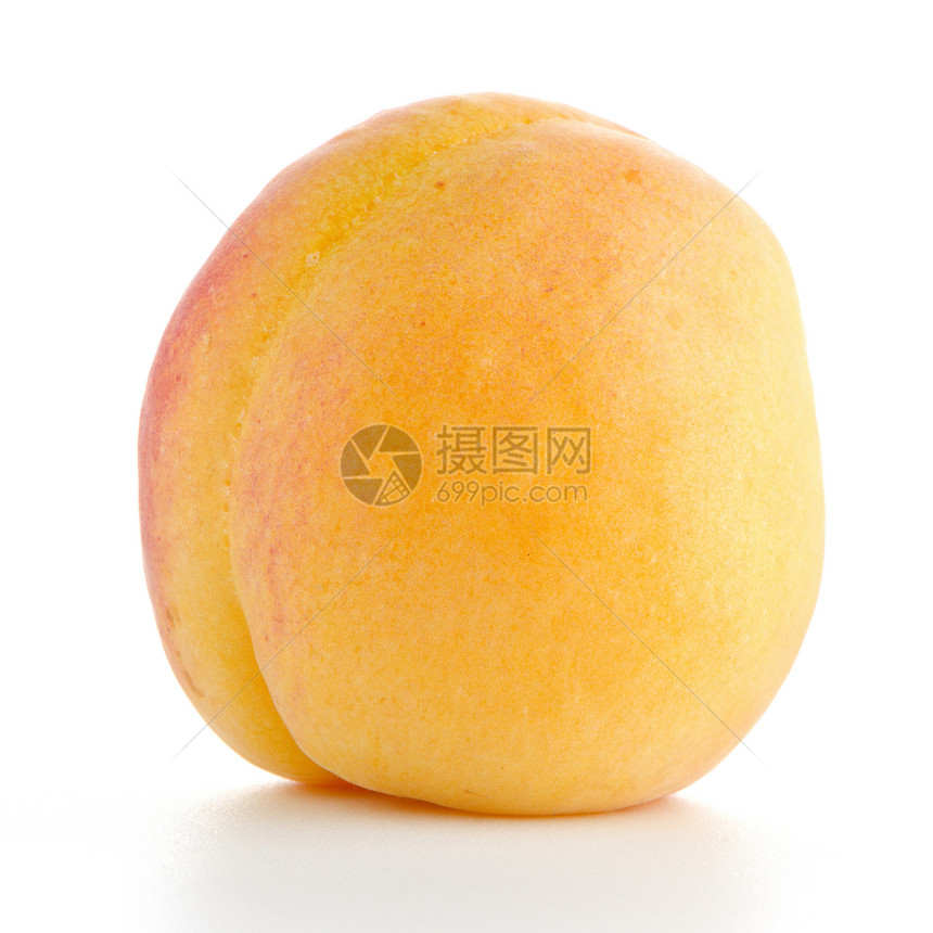一个甜甜的桃子白色农业宏观橙子水果工作室甜点阴影剪裁图片