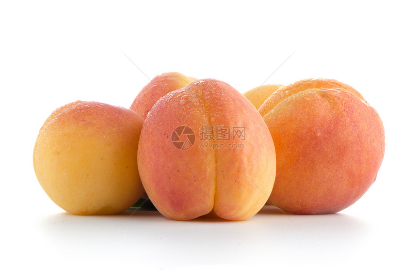 甜甜桃子农业宏观工作室白色甜点水果阴影剪裁橙子图片