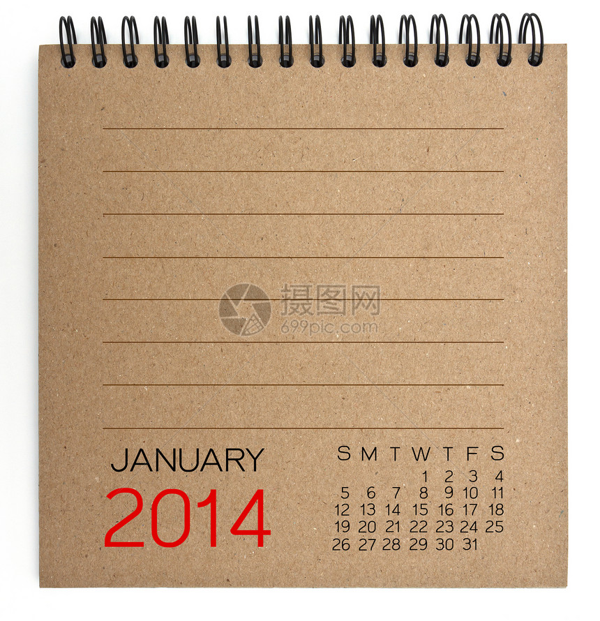 2014 日历棕质纸白色季节笔记本时间笔记纸书签日程笔记年度正方形图片