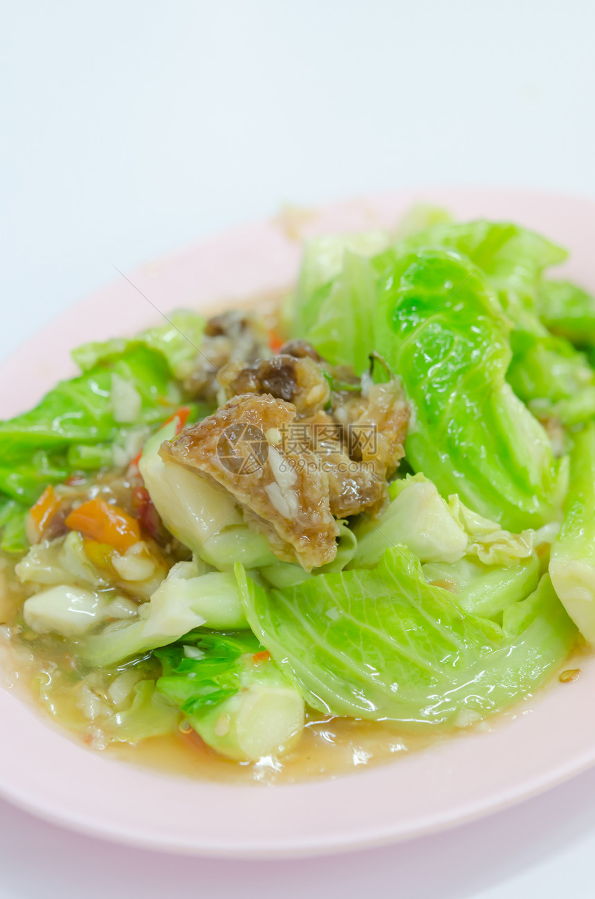 新鲜炒蔬菜油炸猪肉食物美食绿色搅拌辣椒蔬菜盘子图片