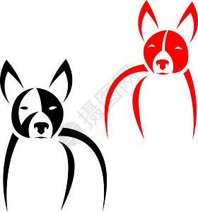 宠物洗护标签狗的矢量图像团体电脑标签绘画收藏网络插图艺术猎犬小狗设计图片