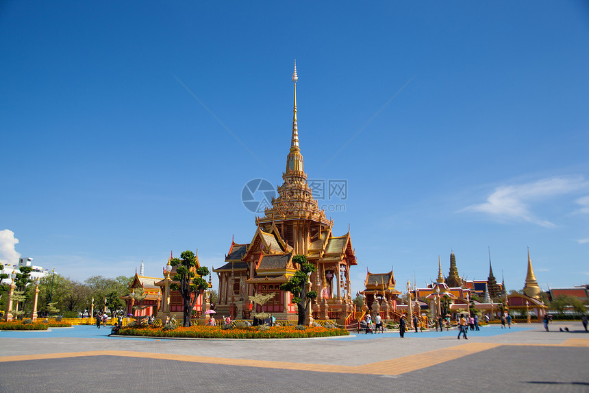 泰国的建筑设计风格场景旅游文化地标天空传统艺术装饰佛教徒图片