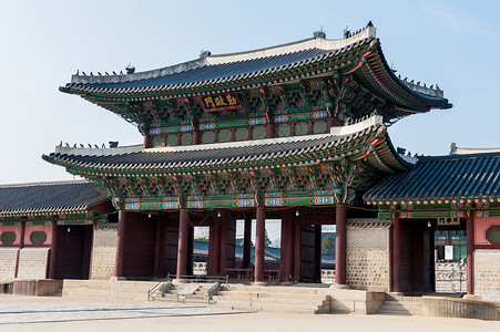 兴礼门庆博京功宫历史性寺庙神社场景入口旅行历史城堡建筑学地标背景