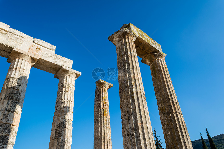 古代宙斯寺庙的柱石考古学石头首都历史地标废墟柱子文化大理石遗产图片